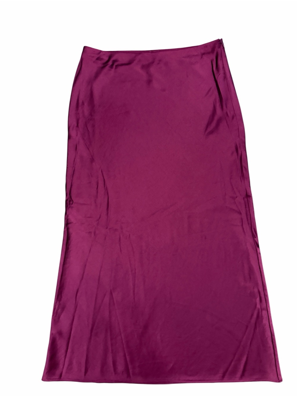 Open Edit - Silky Plum Satin Maxi Skirt with side Zipper Size L